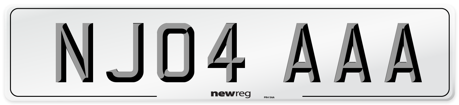NJ04 AAA Number Plate from New Reg